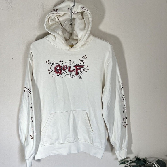 GOLF WANG Rigmarole Hoodie Cream White Red Embroidered Men’s Size Medium - Picture 3 of 11